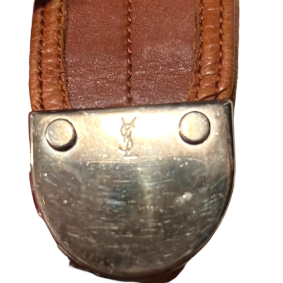 Yves Saint Laurent Rive Gauche Vintage Cognac Leather Curved  Hobo Shoulder Bag - Picture 9 of 16